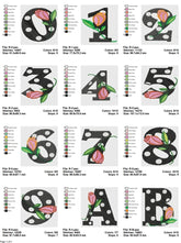 Polka Dot Rose Monogram Embroidery Set